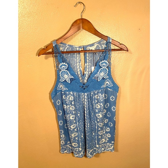 SOLD Lucky Brand Woven/ Knit Tank - Picture 2 of 5